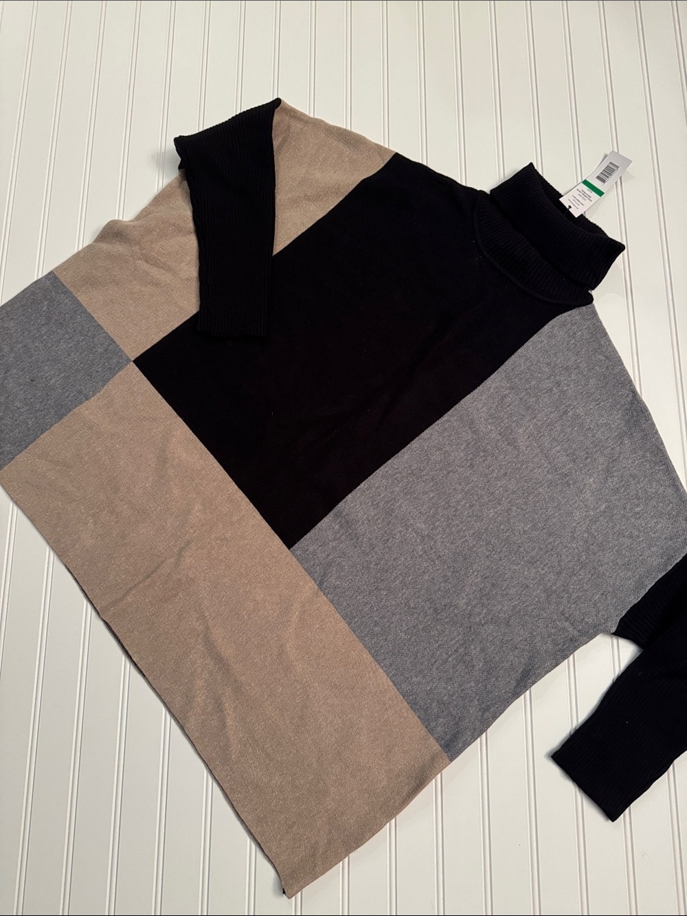 NWT Joseph A Colorblock Oversized Turtleneck Sweater Large